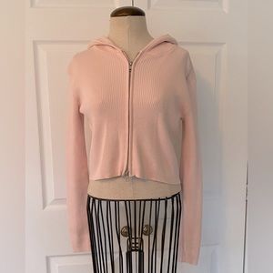 Brandy Melville Cropped Double-Zip Hoodie